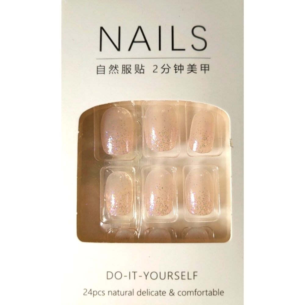 Pink Glitter - Press-on Nails - 24pcs